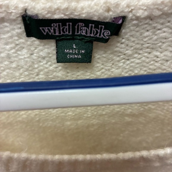 Wild Fable large Ivory Sweater Long Sleeve Soft Acrylic - Picture 3 of 4